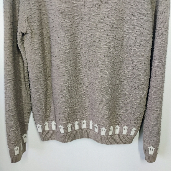 Vintage Le Moda Maine Lighthouse Embroidered Sweater Medium Fisherman Grandma - Picture 5 of 12